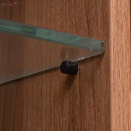 Support d'étagère pour verre avec joint - 100 pcs / Noir