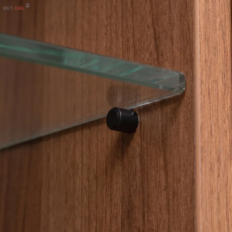 Support d'étagère pour verre avec joint - 100 pcs / Noir