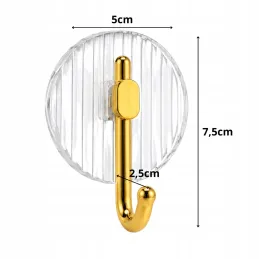 Porte-manteau adhésif GLAMOUR ROUND / Or brossé