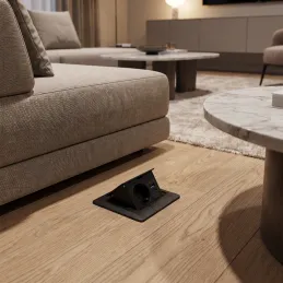 Prise escamotable de sol FLOOR LUX SCHUKO 1x230V + USB A-C / Noir