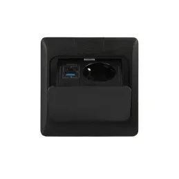 Prise escamotable de sol FLOOR LUX SCHUKO 1x230V + USB A-C / Noir