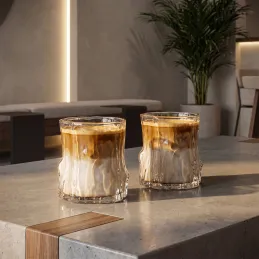 Verre à café en borosilicate WOOD 300 ml / Transparent