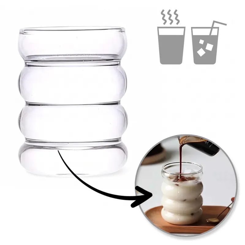 Verre à café en borosilicate BUBLLE 350 ml / Transparent