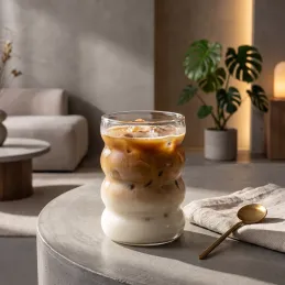 Verre à café en borosilicate BUBLLE 350 ml / Transparent