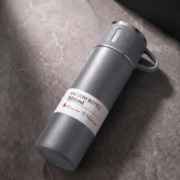 Thermos en acier inoxydable avec gobelet THERMIO 500ml / Gris