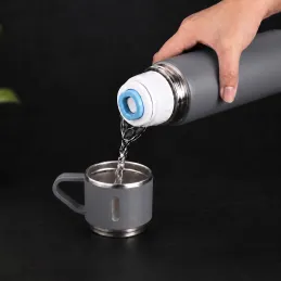 Thermos en acier inoxydable avec gobelet THERMIO 500ml / Gris