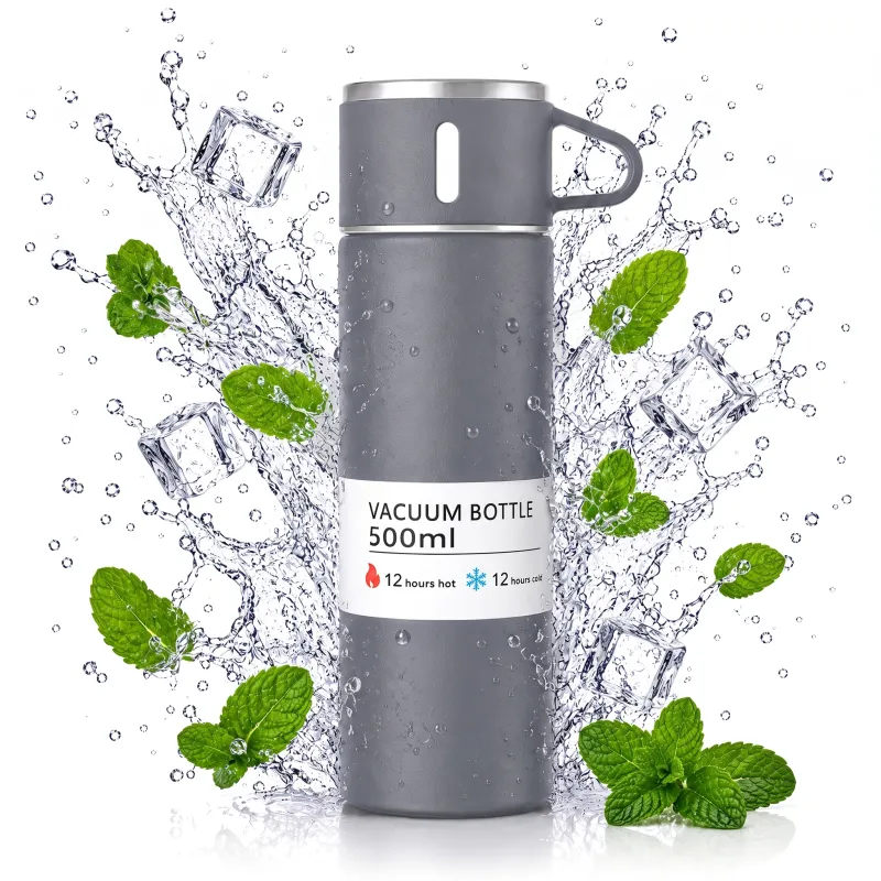 Thermos en acier inoxydable avec gobelet THERMIO 500ml / Gris