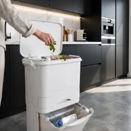 Poubelle SAVA à roulettes 42L / Blanc