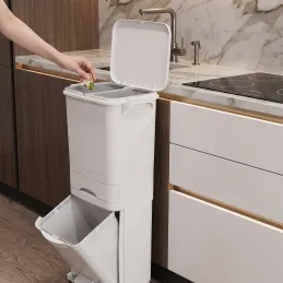 Poubelle SAVA à roulettes 42L / Blanc