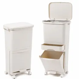 Poubelle SAVA à roulettes 42L / Blanc