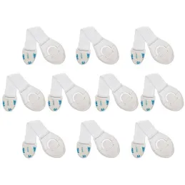 Lot de 10 verrous de sécurité pour portes et tiroirs / Blanc