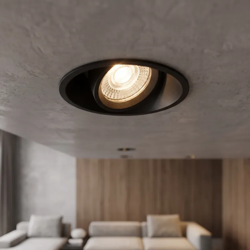 Spot design inclinable ADAMO ROUND / Noir mat
