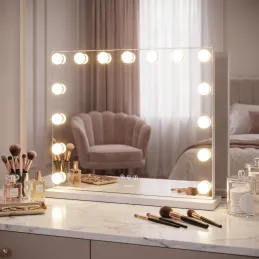 Miroir cosmétique avec lumière LED MELANIA / Blanc