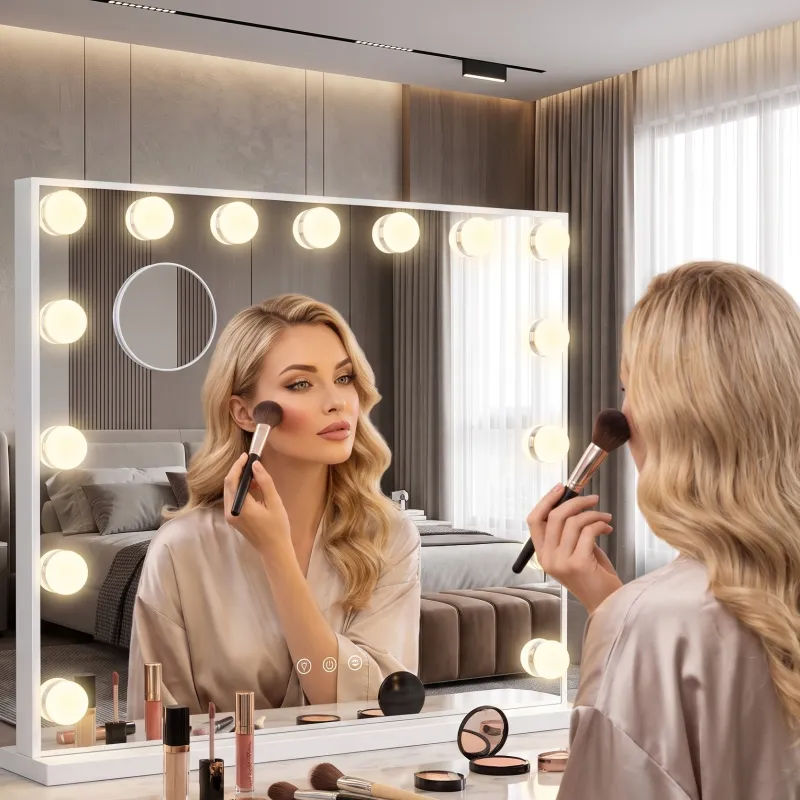 Miroir cosmétique avec lumière LED MELANIA / Blanc