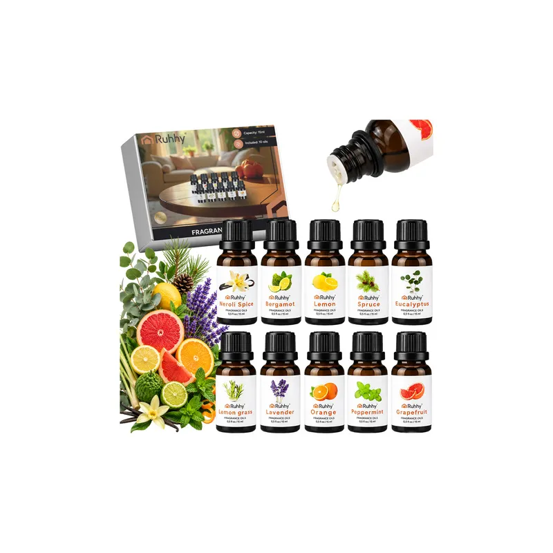 Set de 10 huiles parfumées pour diffuseurs d'arômes / 15 ml