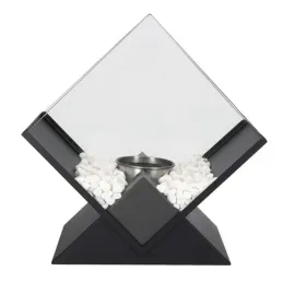 Cheminée bio design avec support PARADISE / Noir mat