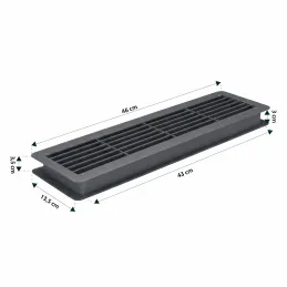 Grille de ventilation double face pour porte 430 x 115 mm / Graphite