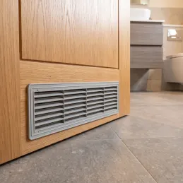 Grille de ventilation double face pour porte 430 x 115 mm / Gris