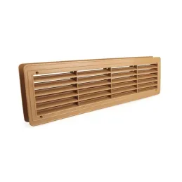 Grille de ventilation double face pour porte 430 x 115 mm / Chêne