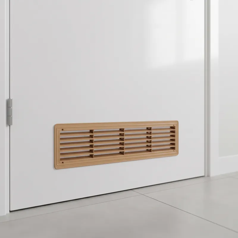 Grille de ventilation double face pour porte 430 x 115 mm / Chêne