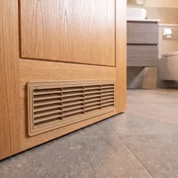 Grille de ventilation double face pour porte 430 x 115 mm / Chêne