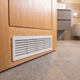Grille de ventilation double face pour porte 430 x 115 mm / Blanc mat