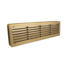 Grille de ventilation double face pour porte 430 x 115 mm / Patine dorée
