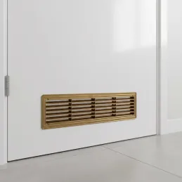 Grille de ventilation double face pour porte 430 x 115 mm / Patine dorée
