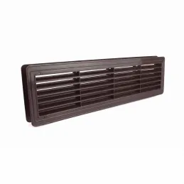 Grille de ventilation double face pour porte 430 x 115 mm / Marron foncé
