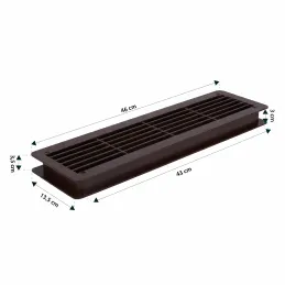 Grille de ventilation double face pour porte 430 x 115 mm / Marron foncé