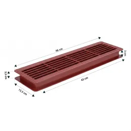 Grille de ventilation double face pour porte 430 x 115 mm / Calvados