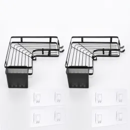 Set de 2 étagères d’angle suspendues SAND / Noir mat