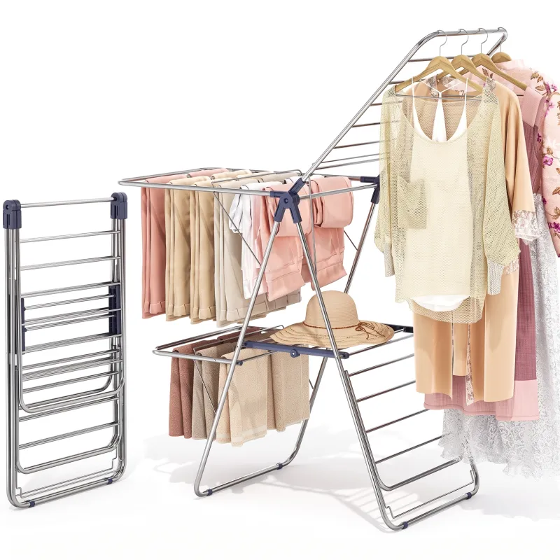 Séchoir à linge à deux niveaux MEGA / Gris