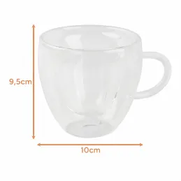 Gobelet thermique à café HEART 240 ml / Transparent