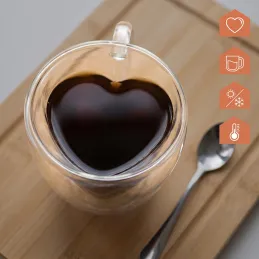 Gobelet thermique à café HEART 240 ml / Transparent