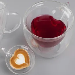 Gobelet thermique à café HEART 240 ml / Transparent
