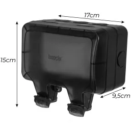 Prise électrique extérieure GARDENIA SCHUKO 2x230V / Noir mat