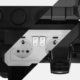 Prise électrique extérieure GARDENIA SCHUKO 2x230V / Noir mat