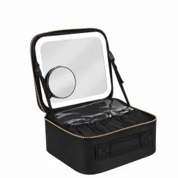 Trousse de maquillage avec miroir LED GRANDIO / Noir