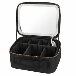 Trousse de maquillage avec miroir LED GRANDIO / Noir