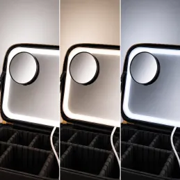 Trousse de maquillage avec miroir LED GRANDIO / Noir