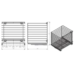 Panier à linge coulissant avec amortisseur et fixation sur porte ALO / Blanc mat