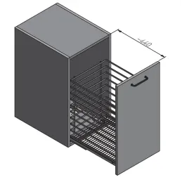Panier à linge coulissant avec amortisseur et fixation sur porte ALO / Chrome brillant