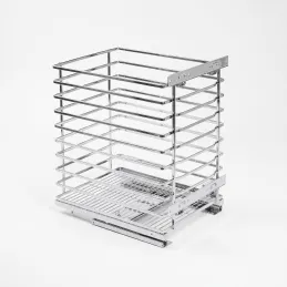 Panier à linge coulissant avec amortisseur et fixation sur porte ALO / Chrome brillant