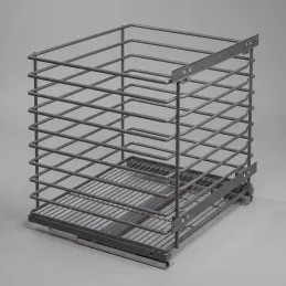 Panier à linge coulissant avec amortisseur et fixation sur porte ALO / Anthracite