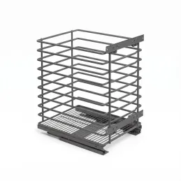 Panier à linge coulissant avec amortisseur et fixation sur porte ALO / Anthracite