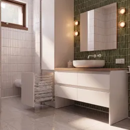 Panier à linge coulissant avec amortisseur et fixation sur porte ALO / Chrome brillant