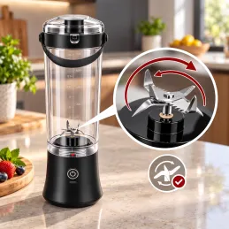 Mixeur électrique USB ARIANO pour smoothies et cocktails 600 ml / Noir
