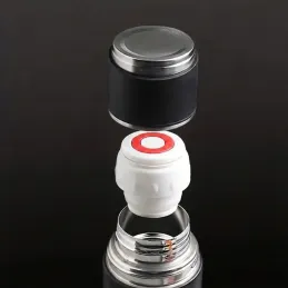 Thermos design avec 3 gobelets 400 ml / Noir mat