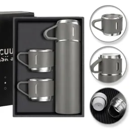 Thermos design avec 3 tasses 400 ml / Gris